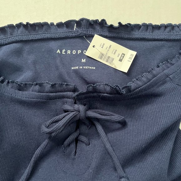 Aeropostale Long Sleeve Lace-Up | Off the Shoulder Top | Medium - Picture 3 of 7